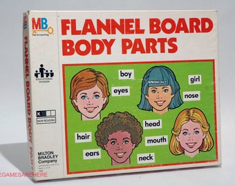 Flannel Board Teaching Aid Body Parts - Milton Bradley 1979