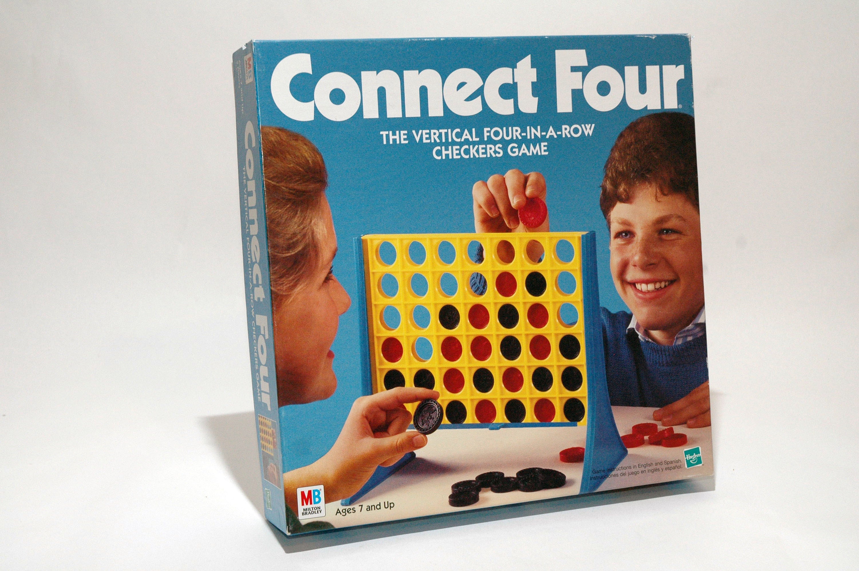Connect Four Vertical Checkers Game - Milton Bradley 1998 COMPLETE ...