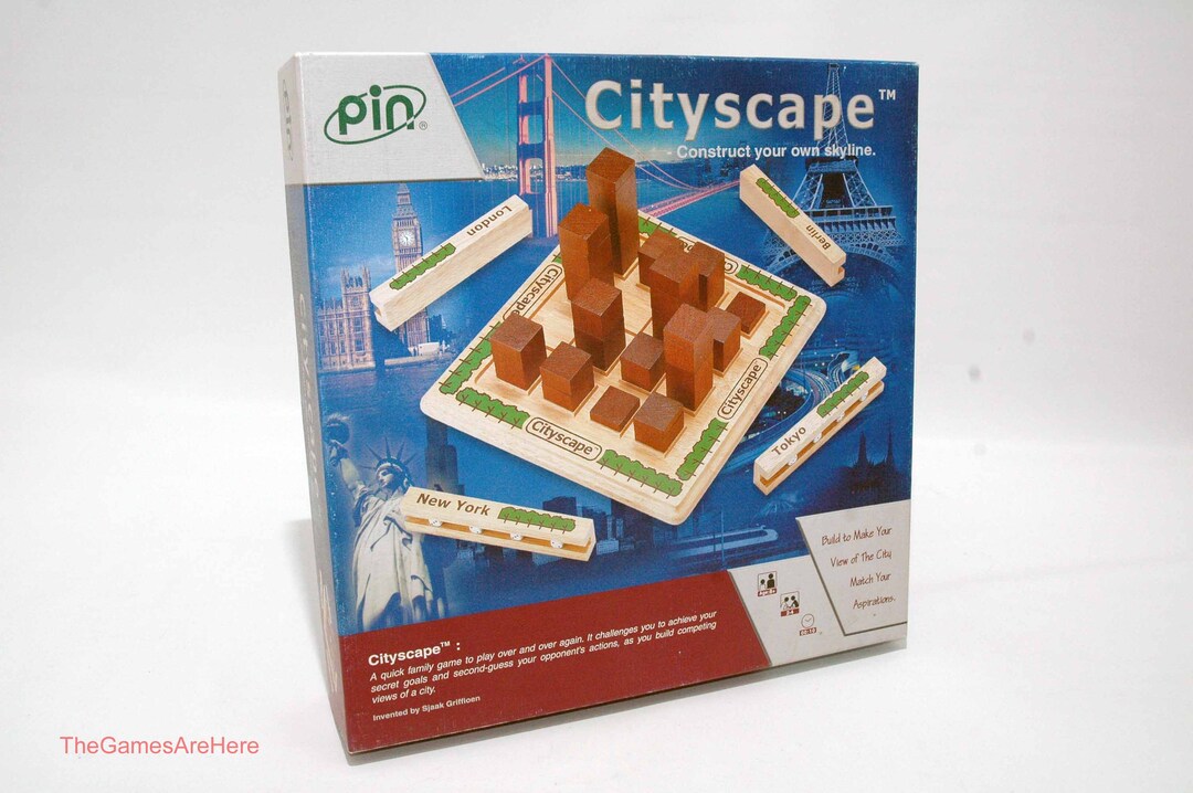 Cityscape Wooden Board Game Pin 2002 Complete read Etsy