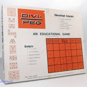 Divi-Peg Educational Math Game 1974 COMPLETE