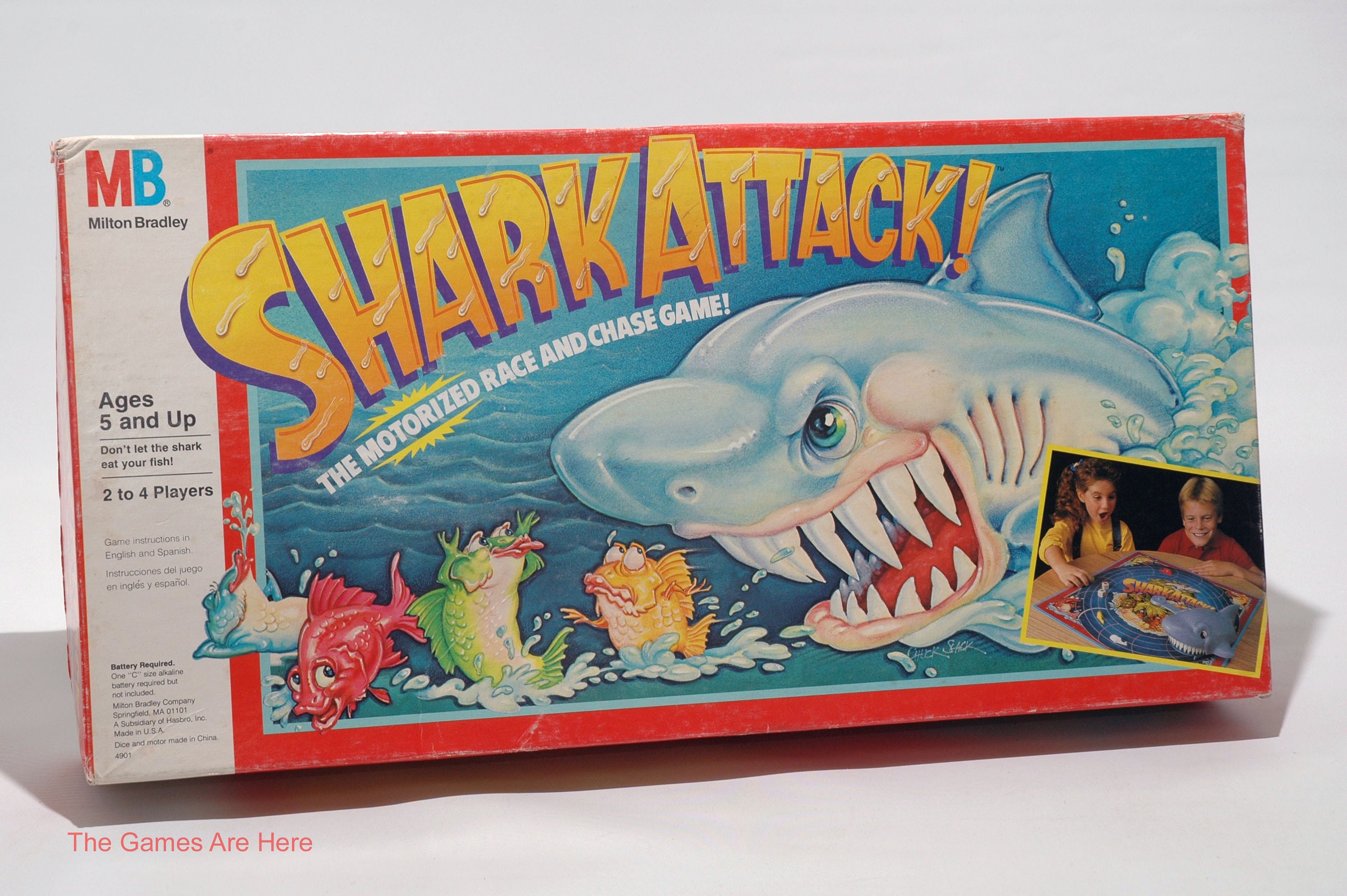 Shark Attack Board Game Milton Bradley 1988 read 