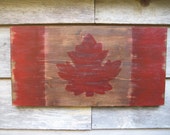 Bandera de madera, hecho en Canadá, regalo canadiense, bandera angustiada, reclamar la bandera de madera, arte canadiense, arte mural de madera, bandera canadiense, hoja de arce, bandera de madera