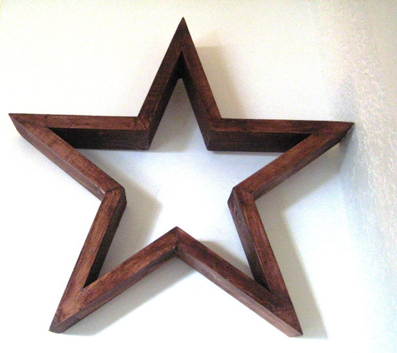 Wooden Starchristmas Decorwood Wall Artwood Starrustic Etsy