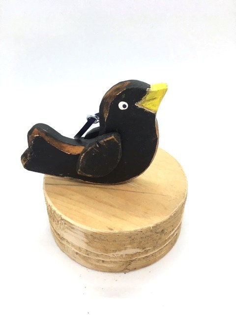 Cuervo de madera madera de arte popular pájaro de madera | Etsy