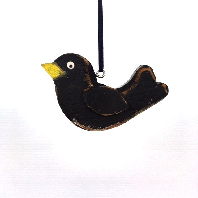 Cuervo de madera madera de arte popular pájaro de madera | Etsy