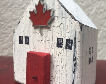 Little Houses,Canada House ,Wooden Houses,Moving Gift,Canadian Decor,Driftwood Houses,Two tier tray decor,Shop Canada,Relocation Gift