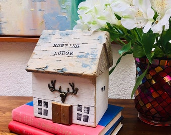 Wooden Houses,Hunting Lodge,Little Houses,Tiered Tray Decor,Rustic,Wooden Blocks,Farmhouse Decor