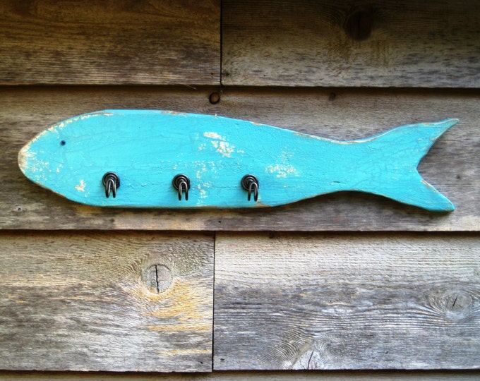 Wood Towel Hooks Reclaimed Wood Fish Fishing Decor Beach Decor Etsy