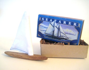 Matchbox Art,Pocket Boat,Driftwood Sailboat,Miniature Boat,Driftwood Art,Kids DIY Craft Kit,Driftwood Boat,Nautical Birthday,Toy Wood Boat