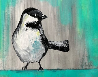 Painting on canvas,Original art,bird art,acrylic painting,small artwork,shop canada,gift for bird lover,Mothers Day gift