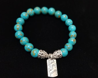 Turquoise Inspirational Charm Bracelet