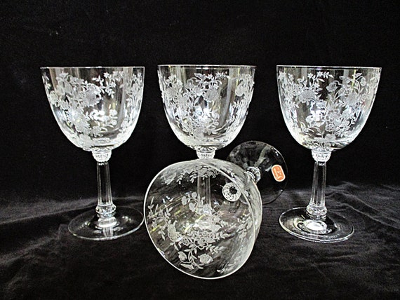 Vintage Tiny Wine Glasses Cocktail Stemware Glasses 8 Goblets Fostoria? 4  Inch