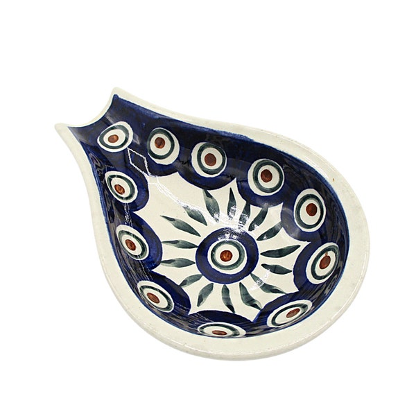 Spoon Rest, Polish Pottery, Boleslawiec Pottery. Dark Navy Blue, Kitchen Supplies