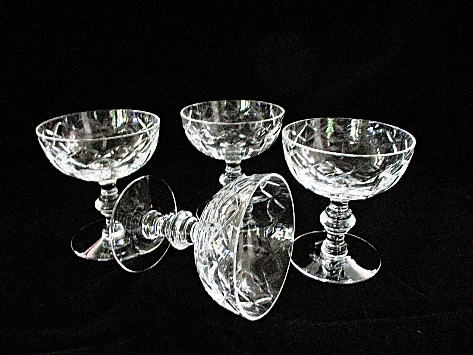 Cut Crystal Stemware Tiffin Franciscan 17394 4 Champagne Etsy