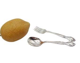 Community Silver Plate Toddler Silverware Set, Spoon and Fork