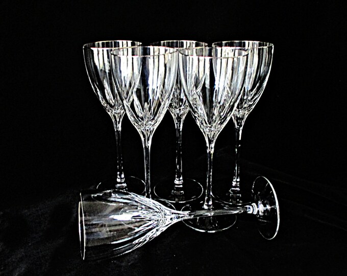 Crystal Stemware Lenox Firelight Platinum, Set of 6, Water Goblets, Replacement Stemware, Large