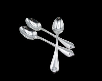 King James Silver Plate 3 Teaspoons, Oneida, Silverware Flatware Replacement Pieces, Excellent Condition