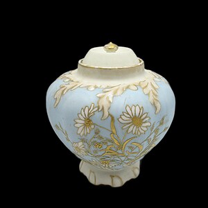 Antique Jean Pouyat Limoges Biscuit Jar, French Country Porcelain Decor