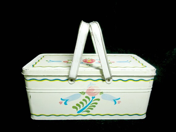 Vintage Tin Bread Box Large Decorative Storage Tin Lunch Etsy