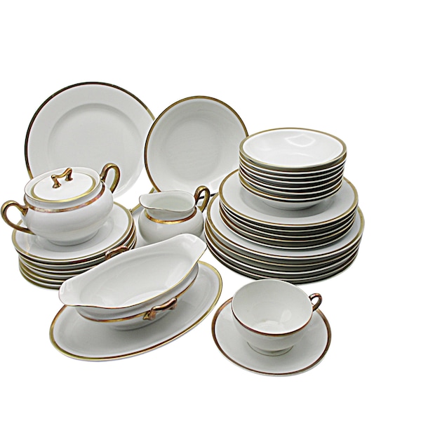 Bavaria Turin Fine China, Replacements, Plates, All Sizes, Cups, Saucer, Bowls, Gravy Boat, Cream Sugar, Your Choice of Set, White Gold Trim