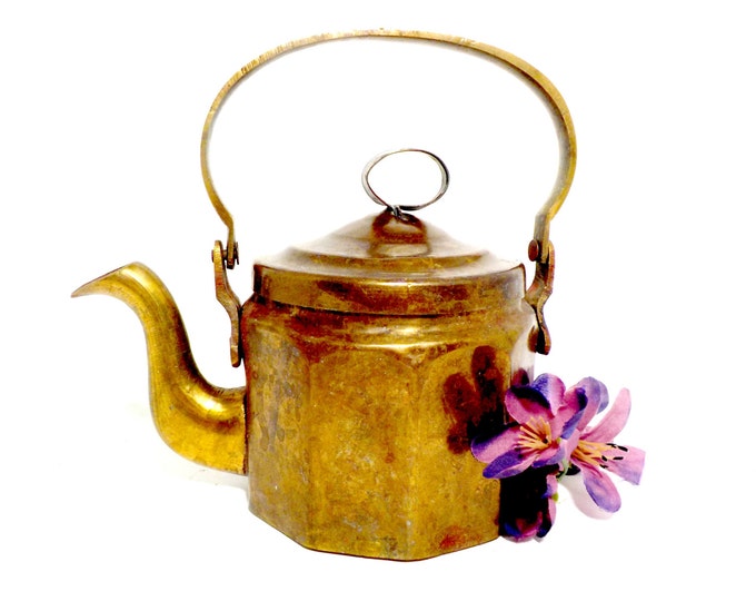 Brass Teapot Heavy Brass Teapot Decorative Brass Teapot Etsy