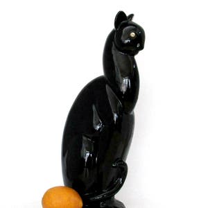 large black cat statue