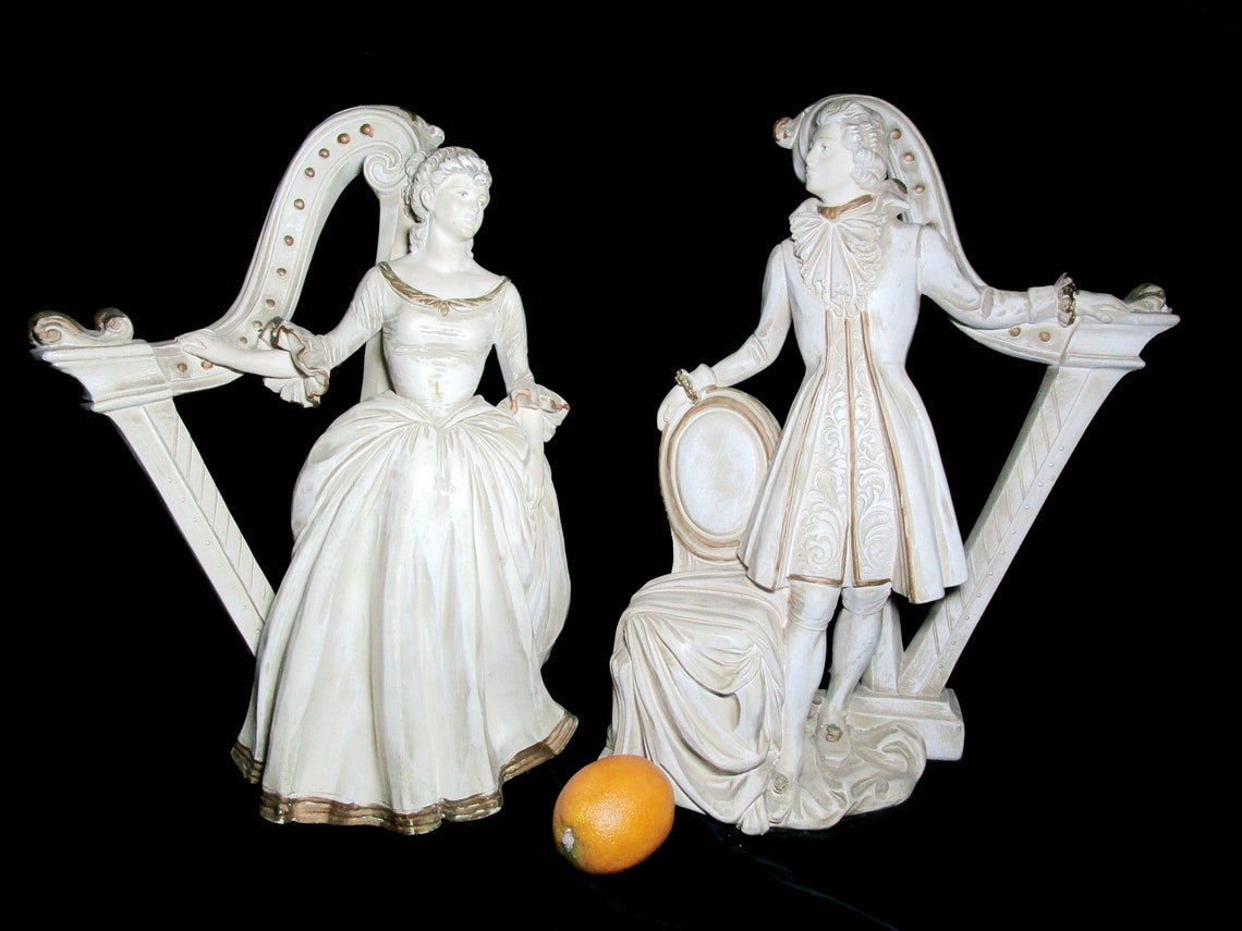 Large Mid Century Statues Victorian Man and Woman Universal image 0