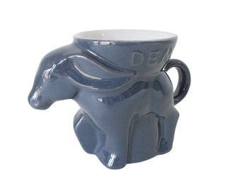 Frankoma Political Mug, Democratic Donkey, DEM, Election Mug, Blue Tone Mug, Democratic Party Mug, Frankoma Pottery