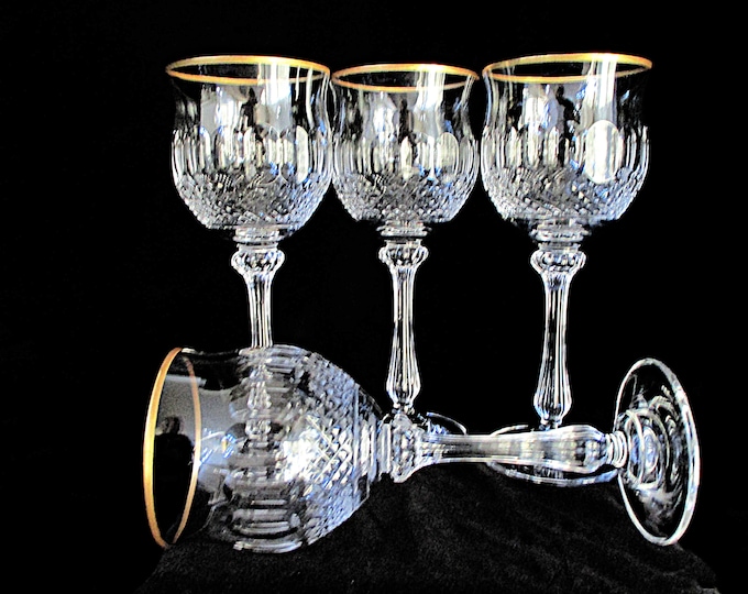 Mikasa Stemware Gold Crown Wine Glasses Set of 4 Diamond Etsy