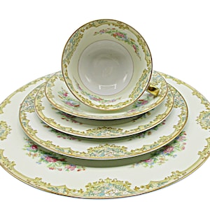 Noritake China, Alvin Pattern, 5pc Place Settings AND Replacement Pieces, Wedding Gift, Excellent Condition, 1930s
