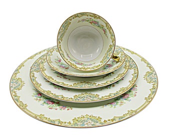 Noritake China, Alvin Pattern, 5pc Place Settings AND Replacement Pieces, Wedding Gift, Excellent Condition, 1930s