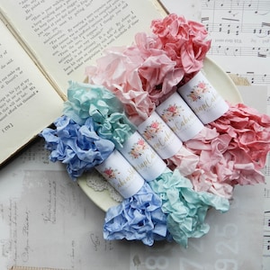 Seam Binding Set/ Crinkled / 25 Yards / Bundles / Curly Ribbon / Queen Blue, Sea Mist, Baby Pink, Dusty Pink, Caviar / my scrap cabin shop