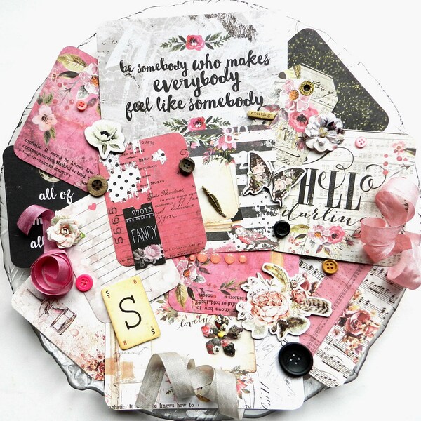 Embellishment Kit - Prima Rossibelle / Inspiration kit / Scrapbook Embellishments / Junk Journal Kit / Prima Flowers / Planner Kit / Vintage