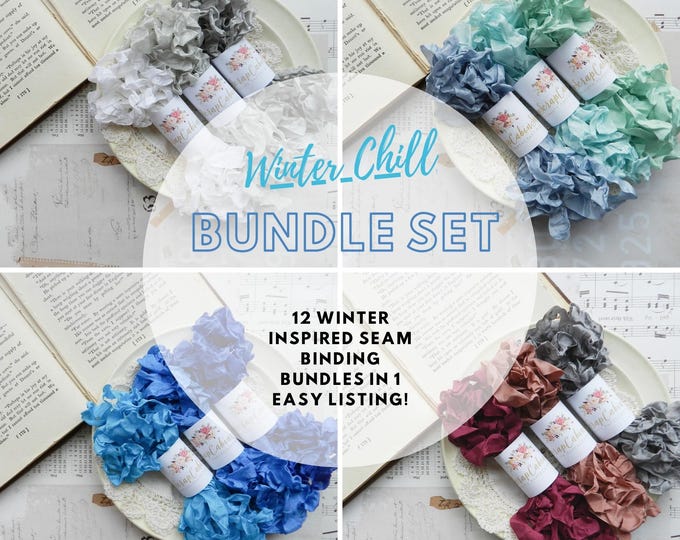 Winter Seam Binding Ribbon Set - Hand Crinkled, 60 Yards - Etsy