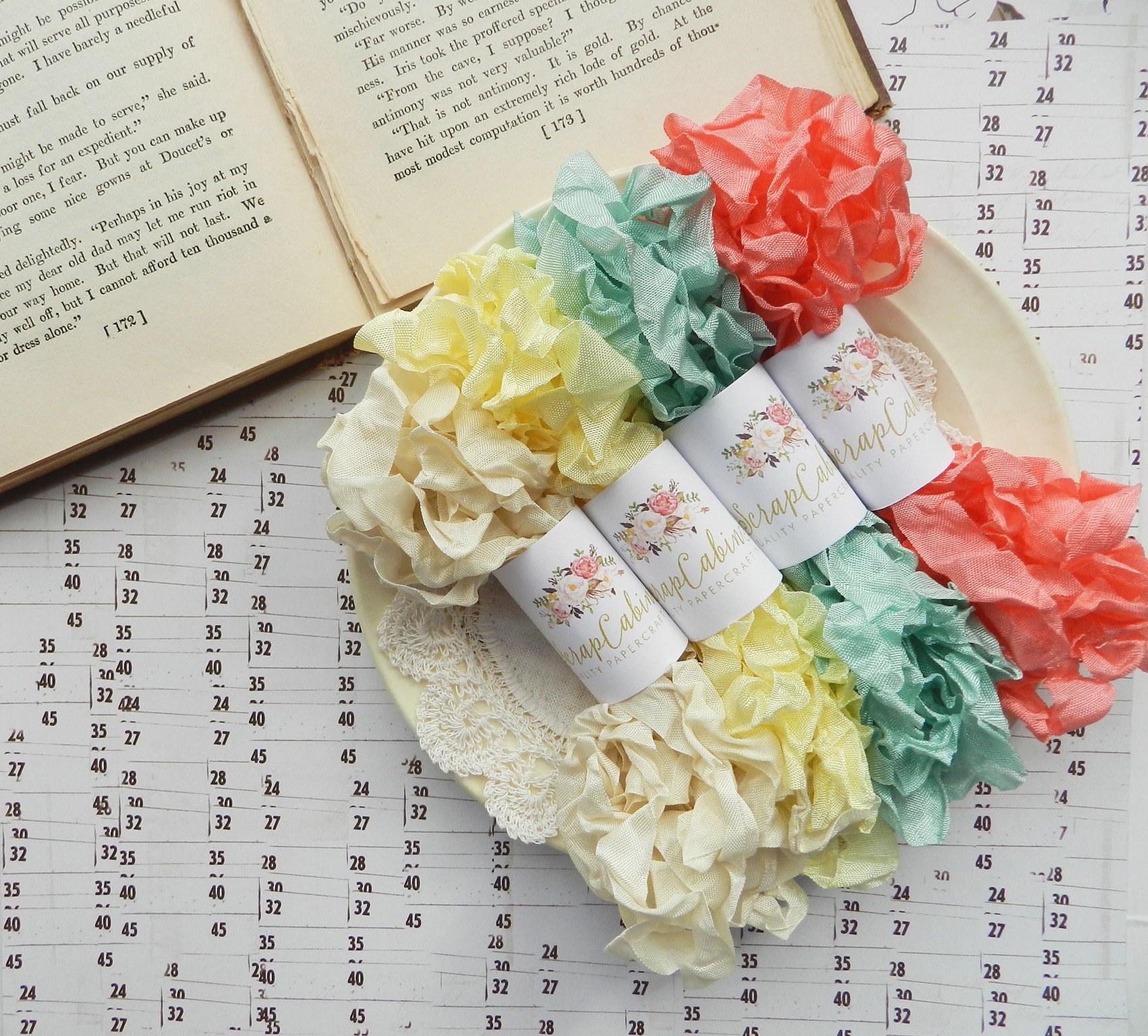 NEW Seam Binding Ribbon / Crinkled / 20 Yards / Gift Wrap / Junk Jour…