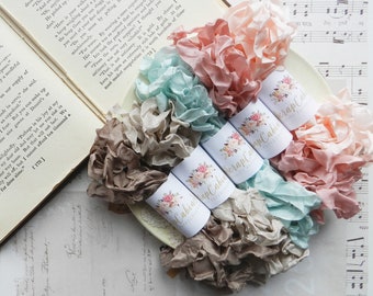 Crinkled Seam Binding Ribbon Set, Shabby Chic, 25 Yards