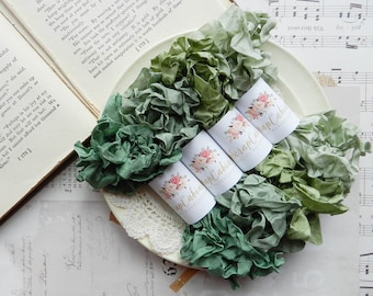Crinkled Seam Binding Bundle Set / Crinkly / Curly Ribbon / 20 Yards / Eton, Sage, Moss, Sea Moss / Green Ribbon / my scrap cabin shop