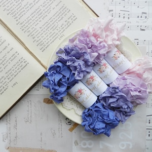 Crinkled Seam Binding Bundle Set / Crinkly / Curly Ribbon / 20 Yards / Lido Violet, Lilac, Violet, Ballerina / Ribbon / Journaling
