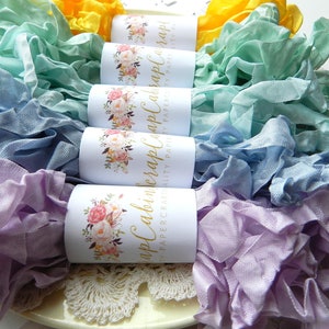 Seam Binding Set / Crinkled / 25 Yards / Curly Ribbon / Violet, Misty Blue, Sea Mist, Mint, Daisy / my scrap cabin shop / spring crafts image 6