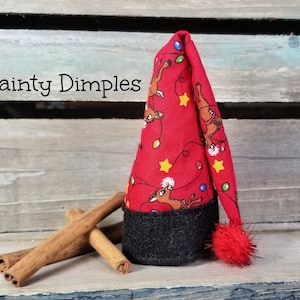 Elf Red Reindeer Hat, Elf Stocking Cap, PERSONALIZATION, Elf Costume, Elf Accessories, Christmas Hat