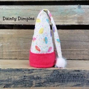 Elf Donuts Hat, Elf Stocking Cap, PERSONALIZATION, Elf Costume, Elf Accessories, Christmas Hat