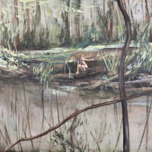 Original Figure Painting Nude Nature Large Figure Study Nude Female