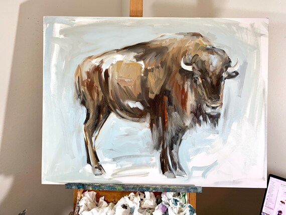 Bison Running Drawing