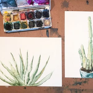 Set of 6 Thank You Cards - Watercolor Aloe Vera Plant - Etsy