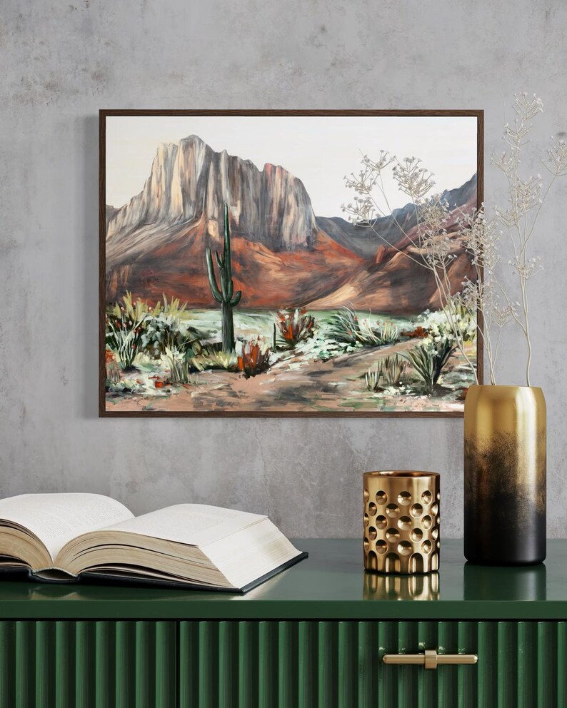 Desert Landscape Southwest Cactus Cacti Art Print Reproduction - Etsy