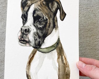 Custom pet portrait  - original watercolor painting by Meredith O'Neal