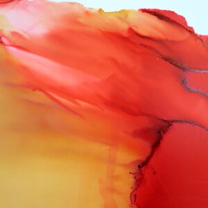 Red Yellow Abstract Art Original 20 X 24 Inch Ink Painting by Meredith ...