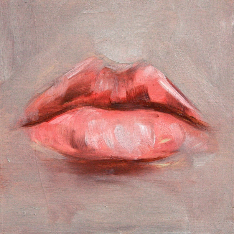 Lips art print close up lips by Meredith O'Neal image 1