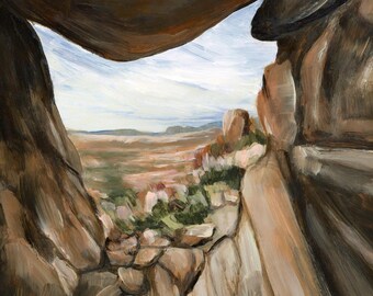 Big Bend west texas desert landscape painting portal original painting 9 x 12 inches