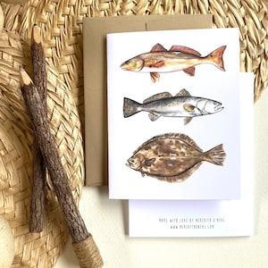Fishing Texas slam fish folded notecards set of 8 speckled trout redfish flounder